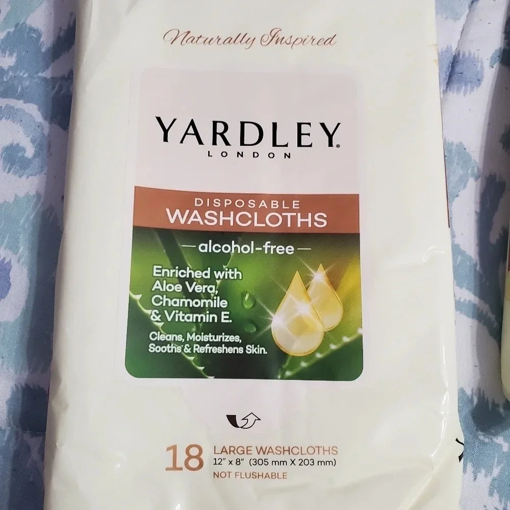 Yardley London Disposable Washcloths Aloe Vera 3 Packs Clean Moisturizing Shower